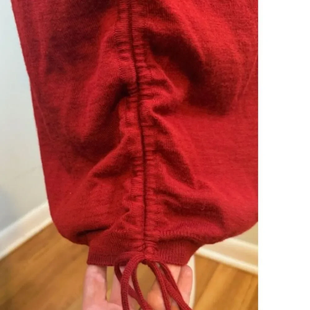 Love Moschino Red Knit Sweater Dress Short Sleeve Ruched Hem Approx Small Party - Picture 5 of 7